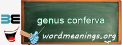 WordMeaning blackboard for genus conferva